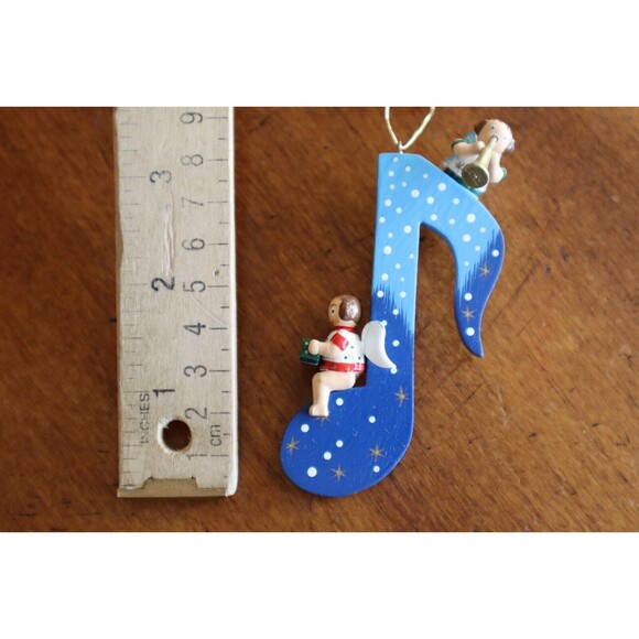 KAETHE WOHLFAHRT Wooden Music Note Star Ornament Angels Christmas Germany Vtg - Picture 3 of 10